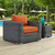 Summon Outdoor Patio Fabric Sunbrella Armchair, Orange, Rattan 9765