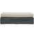 Summon Outdoor Patio Sunbrella Rectangle Ottoman, Beige, Rattan 9792