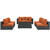 Sojourn Seven PCS Outdoor Patio Sunbrella Sectional Set, Orange , Rattan 9812