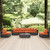 Sojourn Seven PCS Outdoor Patio Sunbrella Sectional Set, Orange , Rattan 9812