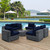 Summon Seven PCS Outdoor Patio Sunbrella Sectional Set, Navy, Rattan 9847