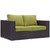 Convene Outdoor Patio Loveseat, Green, Rattan 9879