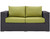 Convene Outdoor Patio Loveseat, Green, Rattan 9879