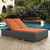 Sojourn Outdoor Patio Sunbrella Double Chaise, Orange, Rattan 9992