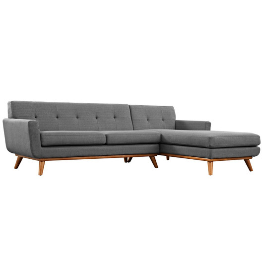 Engage Right-Facing Sectional Sofa, Grey, Fabric 10190