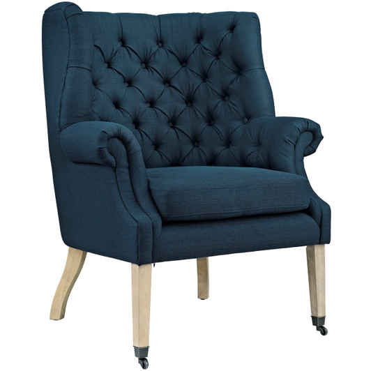 Chart Upholstered Fabric Lounge Chair, Navy, Fabric 10318