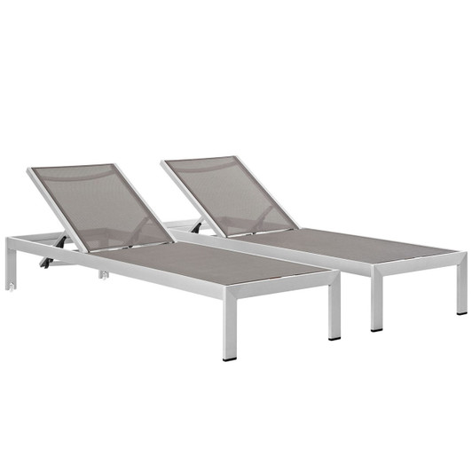 Shore Chaise Outdoor Patio Aluminum, Grey, Metal 11490