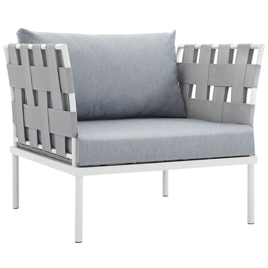 Harmony Outdoor Patio Aluminum Armchair, Grey, Rattan 11620