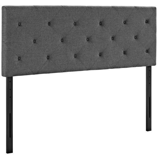 Terisa King Upholstered Fabric Headboard, Grey, Fabric 12055