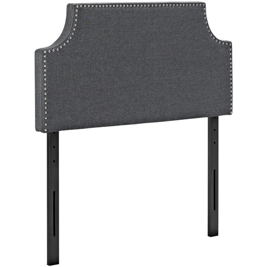 Laura Twin Upholstered Fabric Headboard, Grey, Fabric 12123