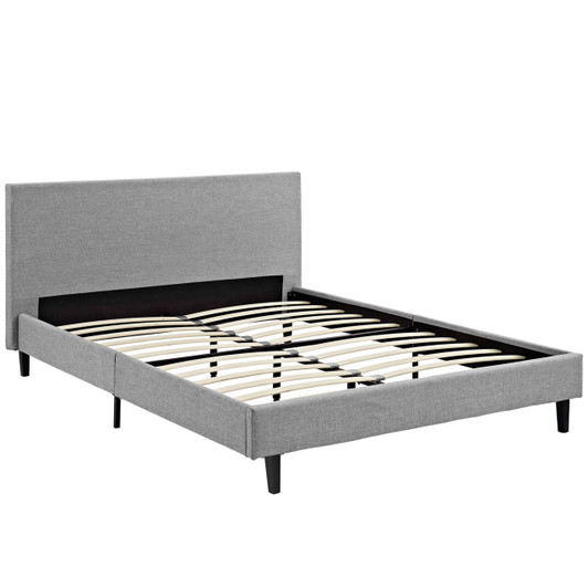 Anya Queen Bed, Grey, Fabric 12220
