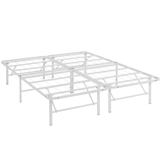Horizon Full Stainless Steel Bed Frame, White, Metal 12258