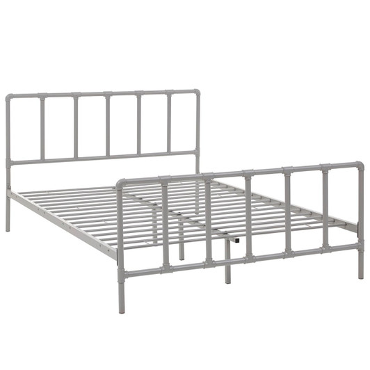 Dower Queen Stainless Steel Bed, Grey, Metal 12296