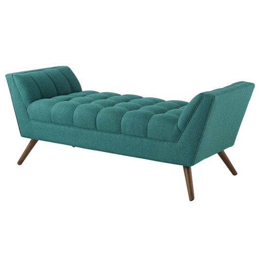 Response Medium Upholstered Fabric Bench, Fabric, Aqua Blue 13307