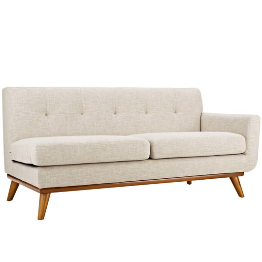 Engage Right-Arm Upholstered Fabric Loveseat, Fabric, Beige 13312