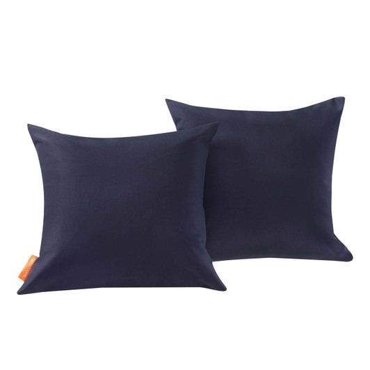Convene Two Piece Outdoor Patio Pillow Set, Fabric, Navy Blue 13461