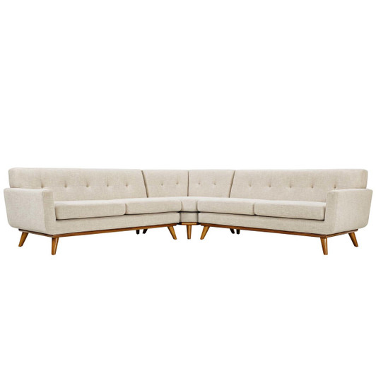 Engage L-Shaped Sectional Sofa, Fabric, Beige 13476