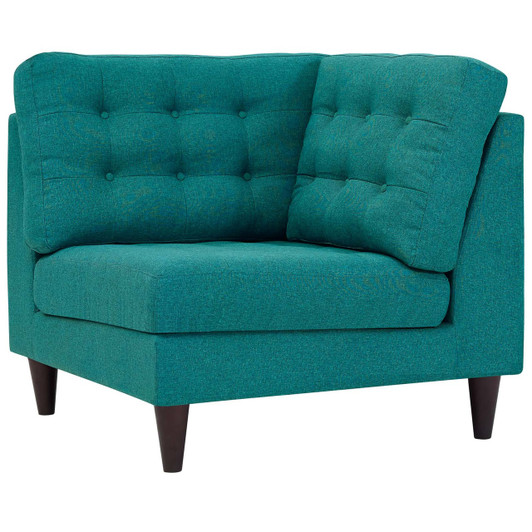Empress Upholstered Fabric Corner Sofa, Fabric, Aqua Blue 13605
