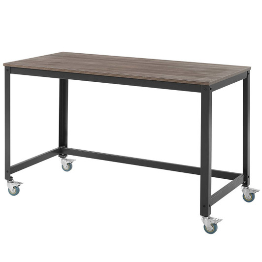 Vivify Computer Office Desk, Wood Metal Steel, Black 13787