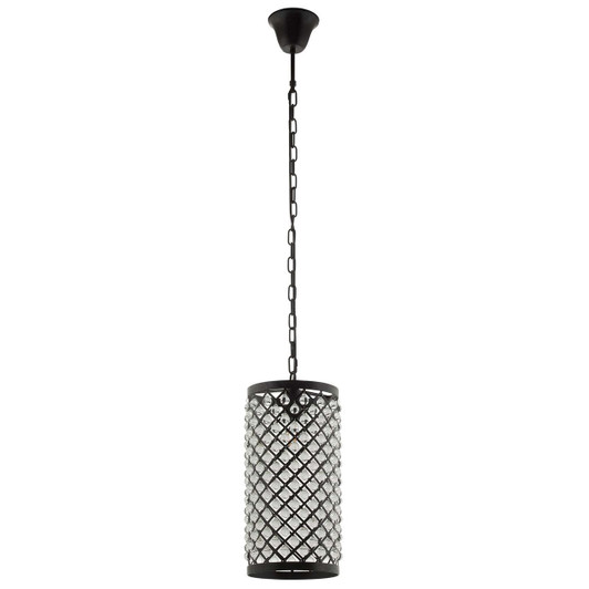 Reflect Glass and Metal Pendant Chandelier, Metal Steel Glass, Black 13843