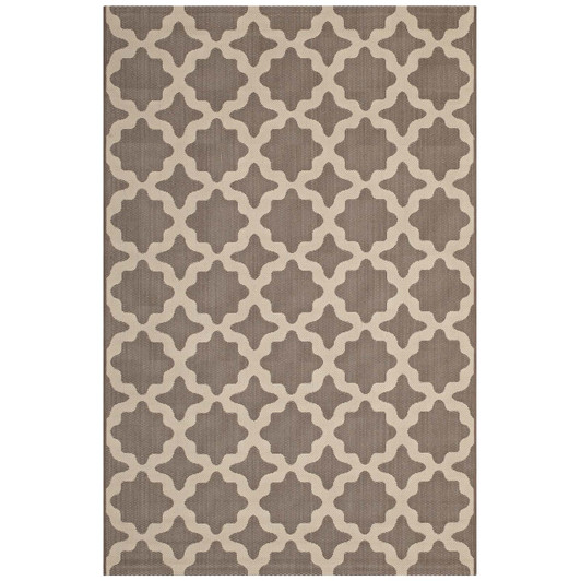 Cerelia Moroccan Trellis 8x10 Indoor and Outdoor Area Rug, Fabric, Multi Beige 14928
