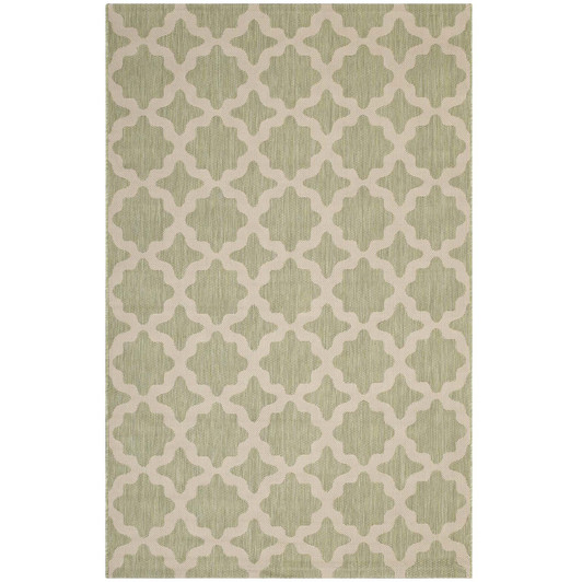 Cerelia Moroccan Trellis 8x10 Indoor and Outdoor Area Rug, Fabric, Multi Green 14930