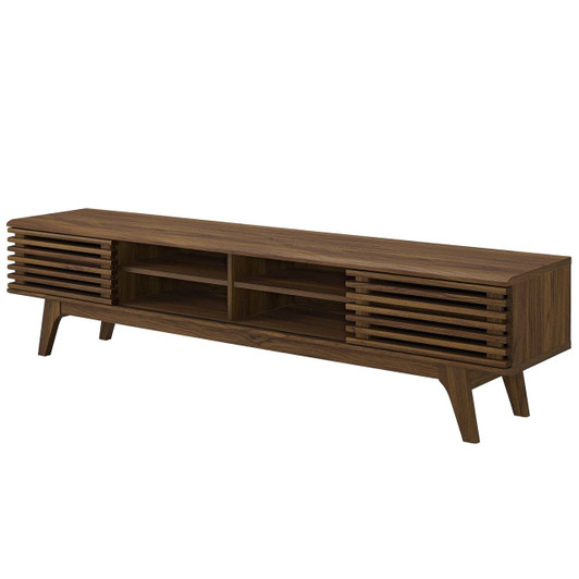 Render 70" Entertainment Center TV Stand, Wood, Natural Brown 15377