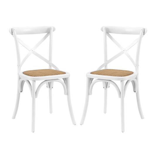 Gear Dining Side Chair Set of 2, Wood, White 15451