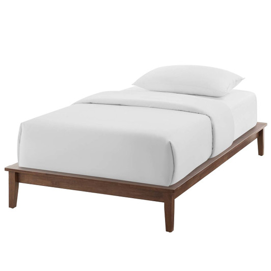 Lodge Twin Wood Platform Bed Frame, Twin Size, Wood, Brown Natural, 15546