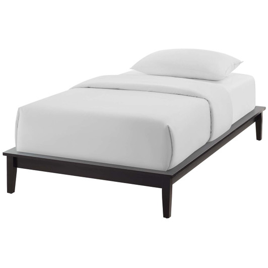 Lodge Twin Wood Platform Bed Frame, Twin Size, Wood, Brown, 15548