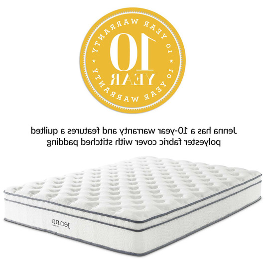 Jenna 10" California King Innerspring Mattress, , Fabric, White, 15578