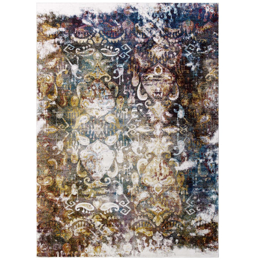 Success Jayla Transitional Distressed Vintage Floral Moroccan Trellis 5x8 Area Rug, Fabric, Multi Colorful 15592