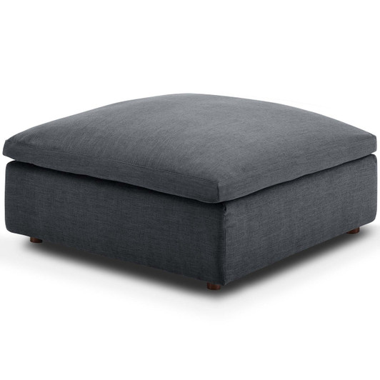 Commix Down Filled Overstuffed Ottoman, Fabric, Grey Gray 15708