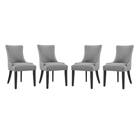 Marquis Dining Chair Fabric Set of 4, Fabric, Light Grey Gray 15830