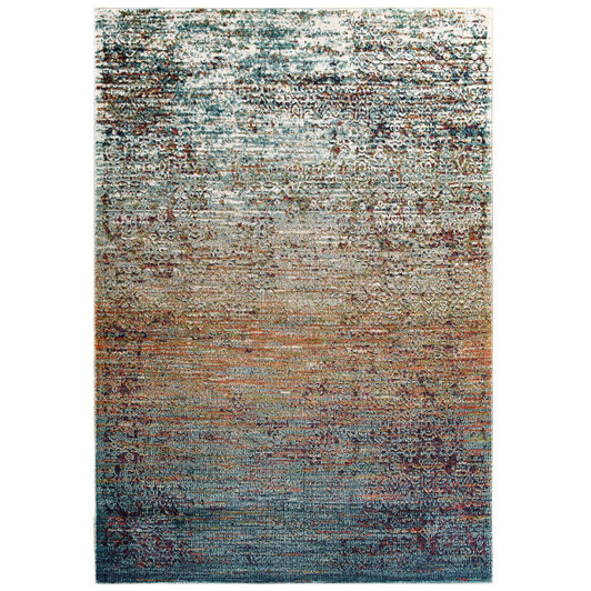 Tribute Jacinda Rustic Distressed Vintage Lattice 5x8 Area Rug, Fabric, Multi Colorful 15939