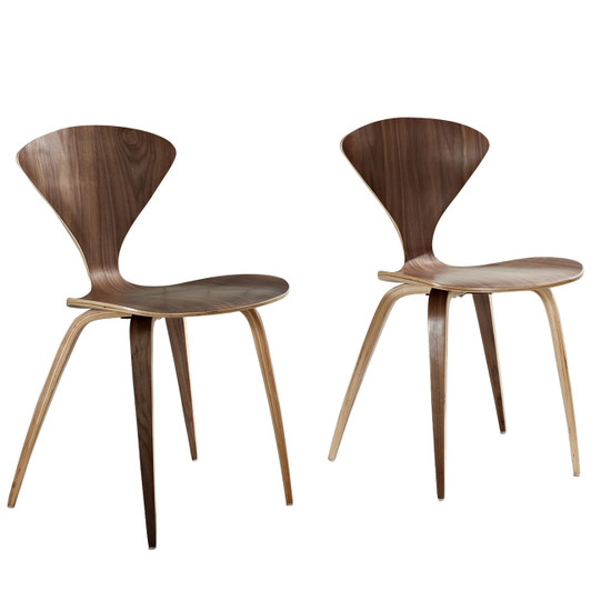 Vortex Dining Chairs Set of 2 in Dark Walnut Vortex Dining Chairs Set of 2 in Dark Walnut