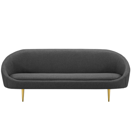 Sublime Vertical Curve Back Fabric Sofa, Fabric Steel Metal, Grey Gray, 17296 Sublime Vertical Curve Back Fabric Sofa, Fabric Steel Metal, Grey Gray, 17296