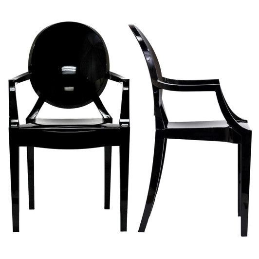 Casper Dining Armchairs Set of 2 in Clear EEI-905-BLK