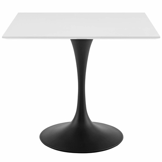 Lippa 36" Square Wood Top Dining Table, Wood Metal Steel, Black White, 17468