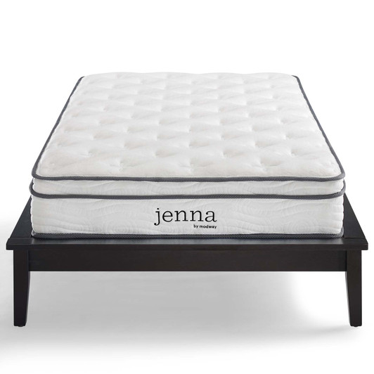Jenna 8" Queen Innerspring Mattress, Fabric, White, 18088