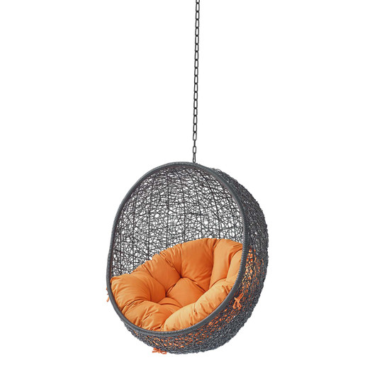 Encase Swing Outdoor Patio Lounge Chair Without Stand, Black Orange, 18257