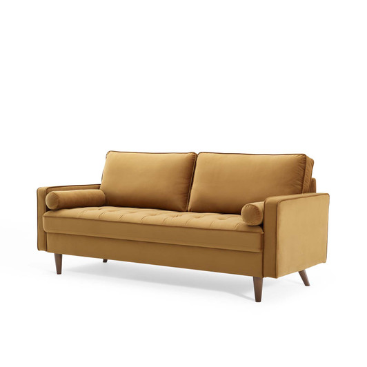 Valour Performance Velvet Sofa, Velvet, Brown, 18362