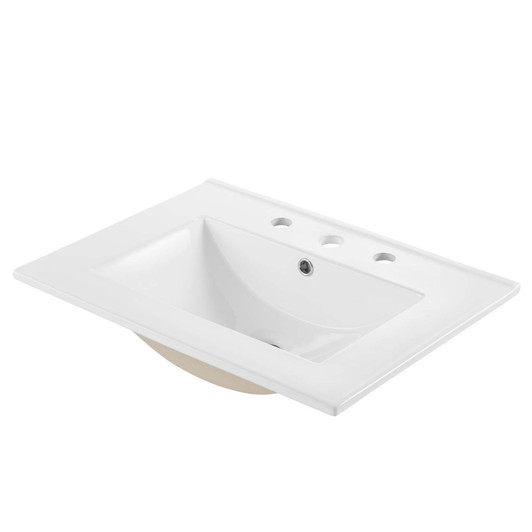 Cayman 24" Bathroom Sink, Ceramic, White, 18368