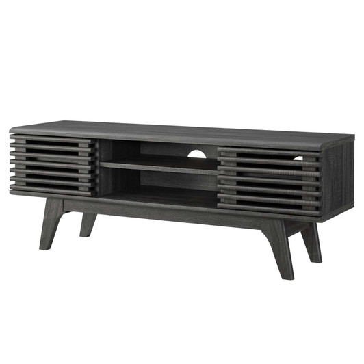 Render 46" Media Console TV Stand, Wood, Dark Grey Gray, 18566