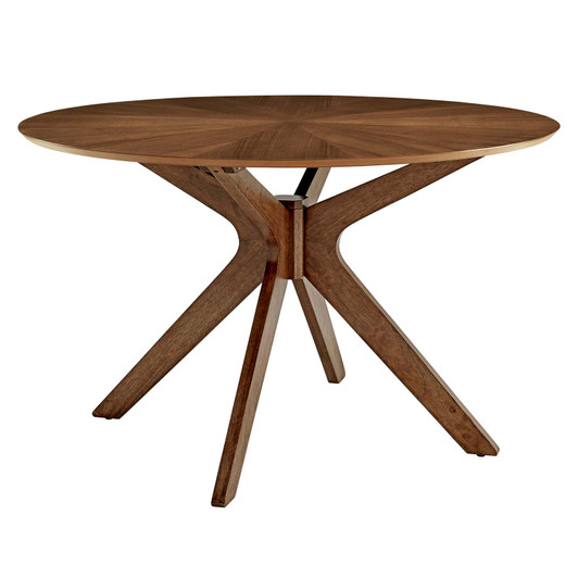 Crossroads 47" Round Wood Dining Table, Wood, Brown Walnut, 18578