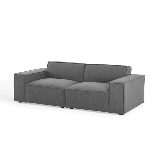 Restore 2-Piece Sectional Sofa, Fabric, Dark Grey Gray, 19258