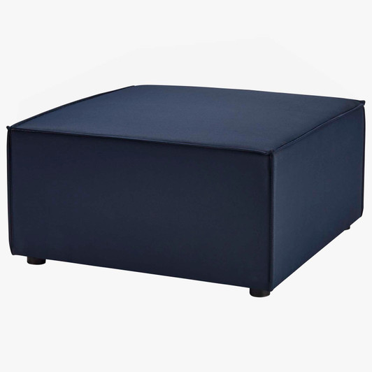 Saybrook Outdoor Patio Upholstered Sectional Sofa Ottoman, Fabric, Blue Navy, 19531