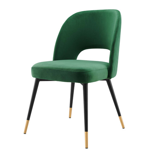 Rouse Performance Velvet Dining Side Chair, Velvet, Green, 19535