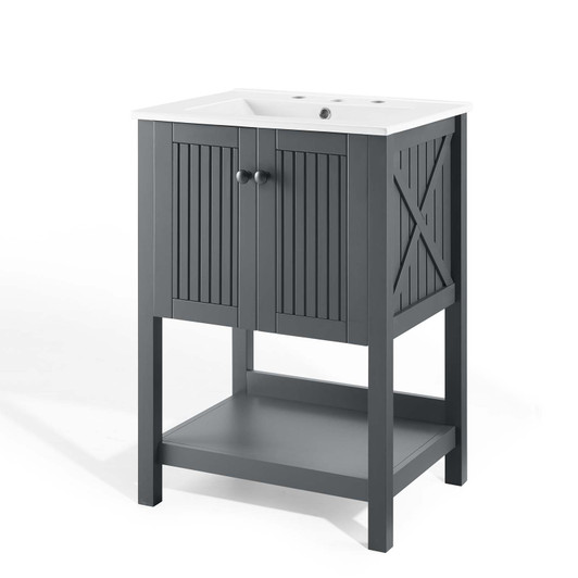 Steam 24" Bathroom Vanity, Wood, Grey Gray White, 19588 Steam 24" Bathroom Vanity, Wood, Grey Gray White, 19588