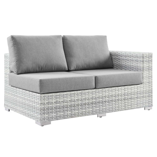 Convene Outdoor Patio Right-Arm Loveseat, Rattan, Wicker, Grey Gray, 19714